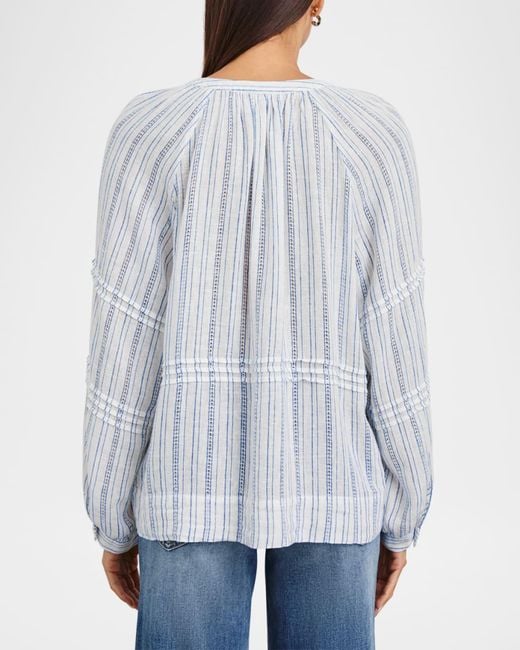 Rails White Frances Button-Front Linen Blouse
