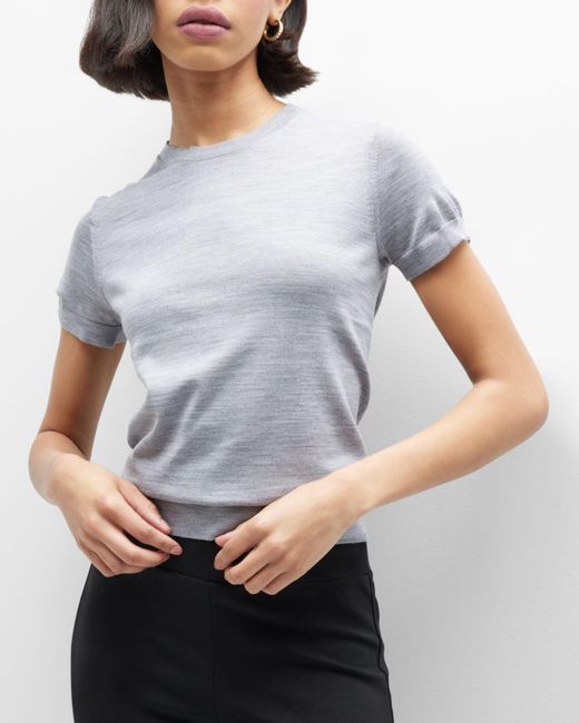 Theory Blue Basic Regal Wool Short-sleeve Tee