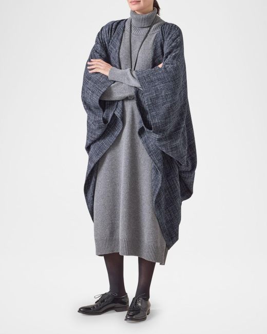 Eskandar Blue Cocoon Coat