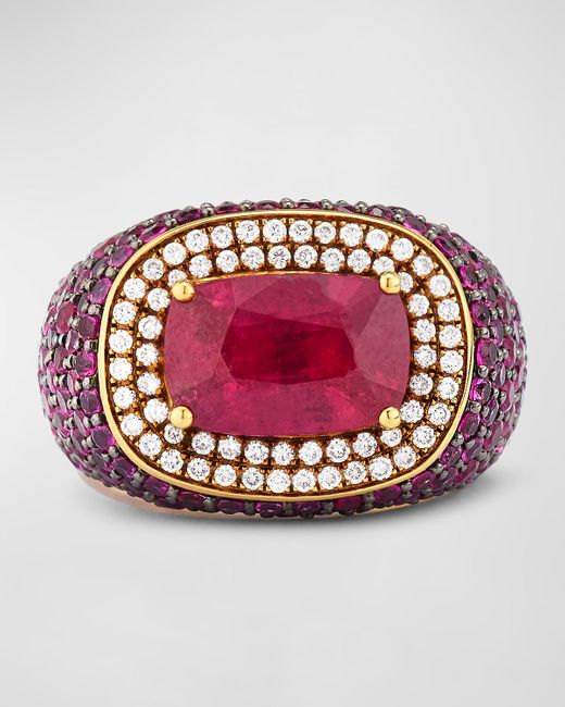 Alexander Laut Pink 18K Ruby, Sapphire And Diamond Ring