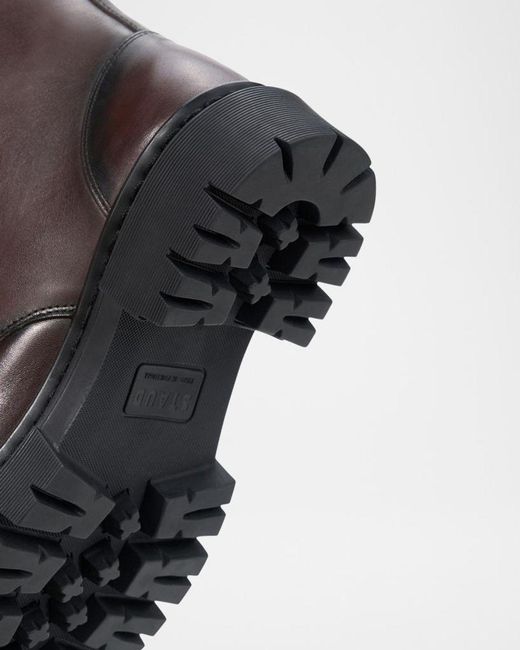 Staud Brown Henry Leather Combat Boots