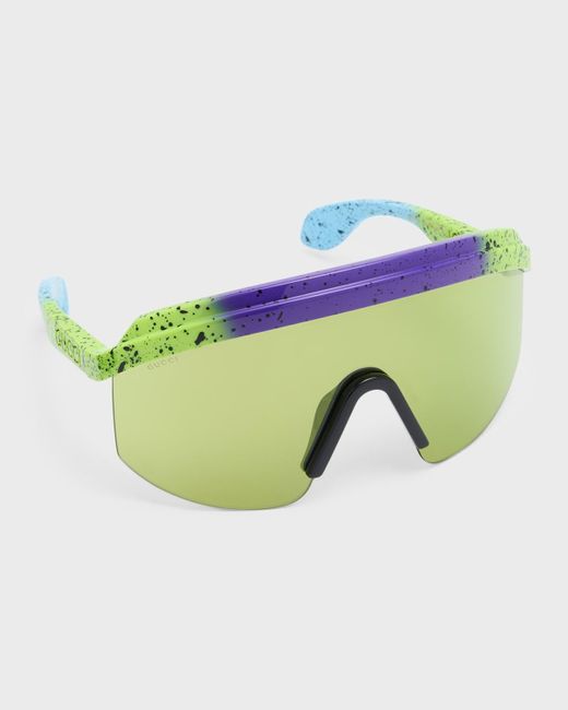 Gucci Blue GG1477S Vivid Plastic Shield Sunglasses