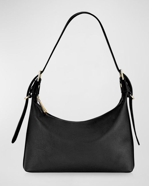 Gigi New York Black Blake Zip Leather Shoulder Bag