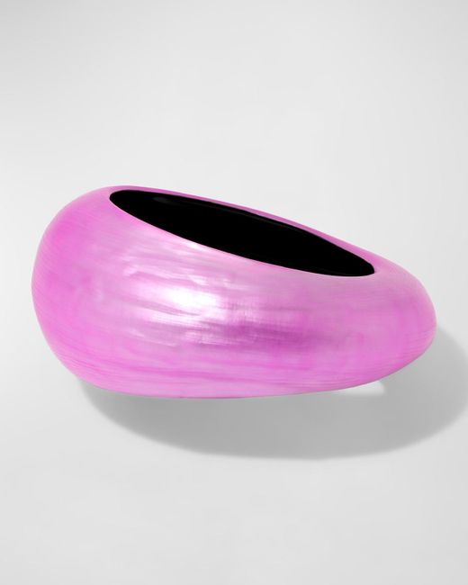 Alexis Pink Puffy Lucite Tapered Bangle Bracelet
