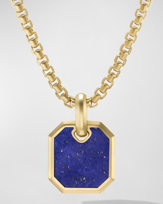 David Yurman Blue Roman Amulet In 18k Gold With Gemstones, 15mm for men
