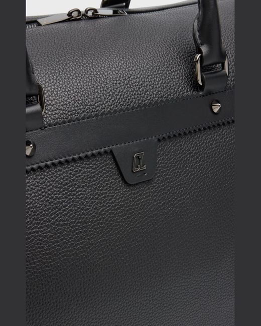 Christian Louboutin Black Ruisbuddy Leather Duffel Bag for men