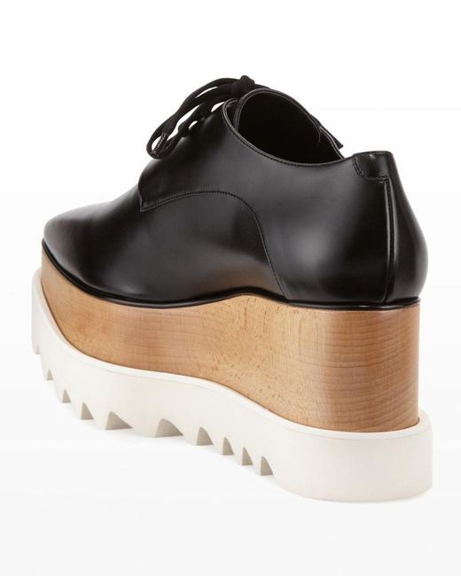 Stella McCartney Black Elyse Platform Oxfords