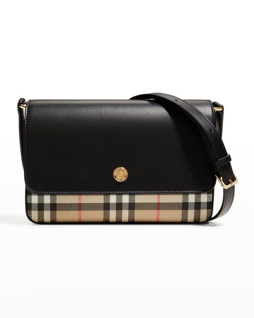 Burberry New Hampshire Vintage Check Canvas & Leather Crossbody Bag in