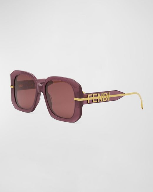 Fendi Brown Graphy Anagram Butterfly Acetate Sunglasses