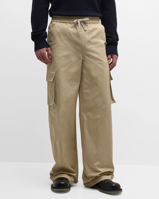 FRAME Natural Wide-leg Drawstring Cargo Pants for men