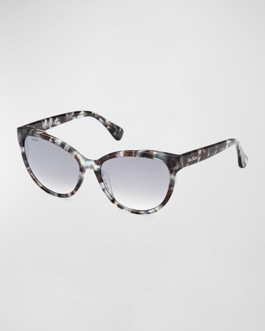 Max Mara Metallic Patterned Round Acetate Sunglasses