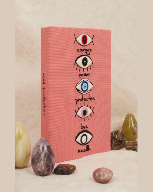 Olympia Le-Tan Pink Eyes Protection Book Clutch Bag