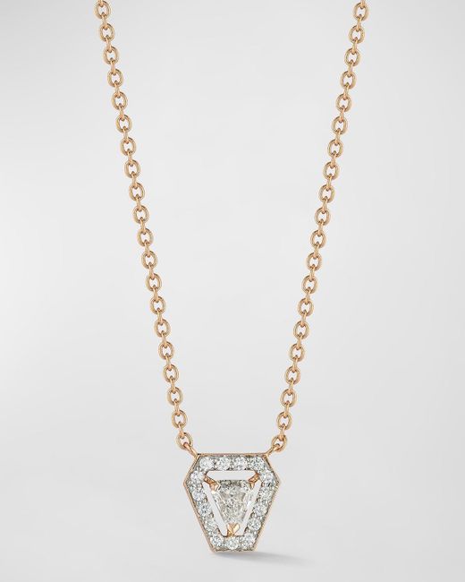 Walters Faith White Keynes 18k Rose Gold Diamond Shield Pendant Necklace