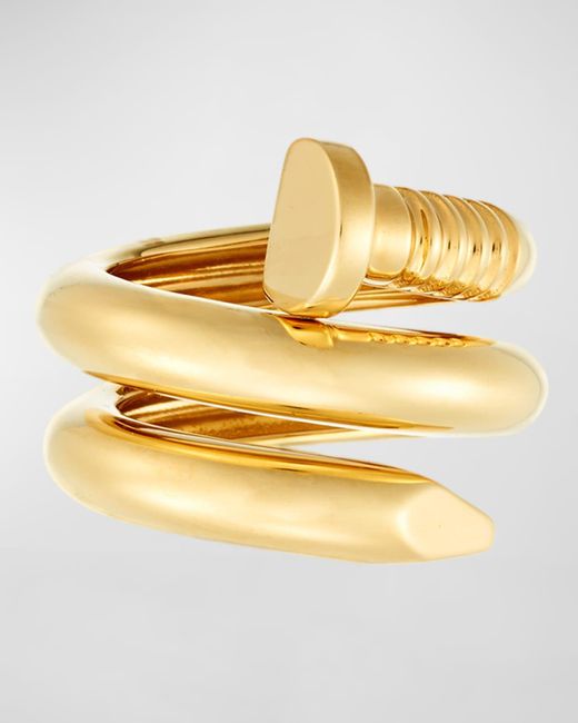 David Webb Metallic 18k Gold Polished Nail Ring, Size 6.5