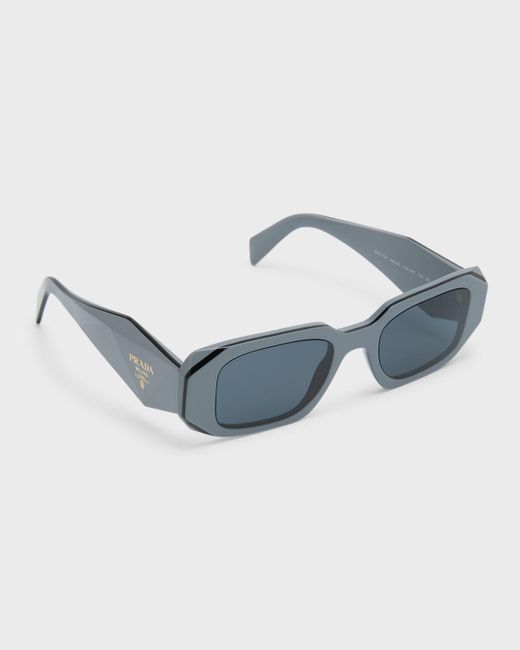 Prada Blue Rectangle Acetate Sunglasses