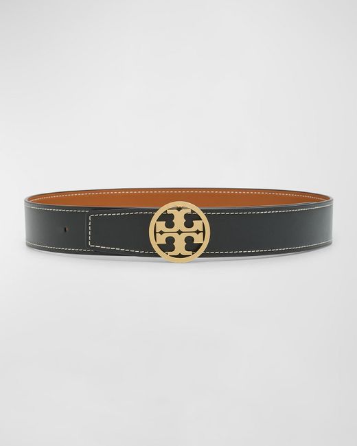 Tory Burch Multicolor Miller Reversible Smooth Leather Belt