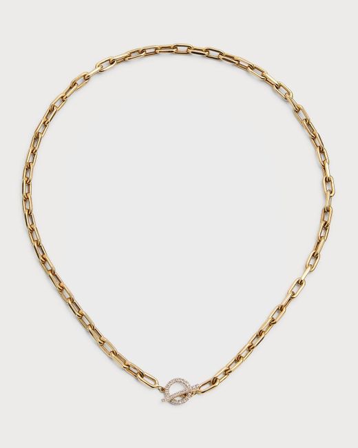 Zoe Lev Natural 14K Open-Link Chain With Diamond Toggle
