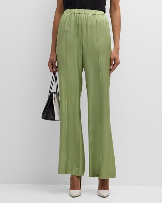 Dorothee Schumacher Green Sensual Coolness High-rise Silk Twill Pants