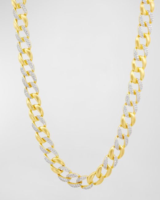 Freida Rothman Metallic Pave Cubic Zirconia Chain-Link Necklace