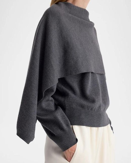 Rohe Gray Draped Cape Sweater
