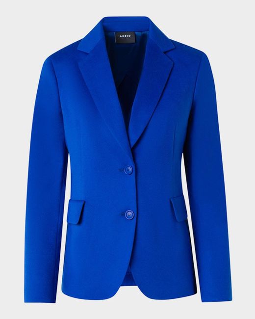 Akris Women's Blue Single-Breasted Cashmere Jacket