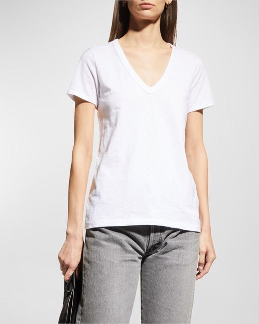 Rag & Bone White The Vee Basic T-Shirt