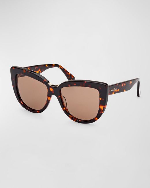 Max Mara Brown Spark2 Acetate Cat-Eye Sunglasses