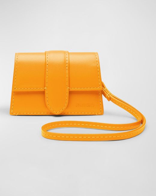 Jacquemus Orange Le Porte Bambino Leather Wristlet