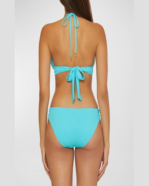 Trina Turk Blue Coco Banded Halter Bikini Top