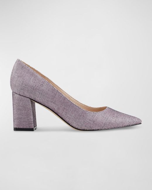 Marc Fisher Natural Zala16 Fabric Block-Heel Pumps