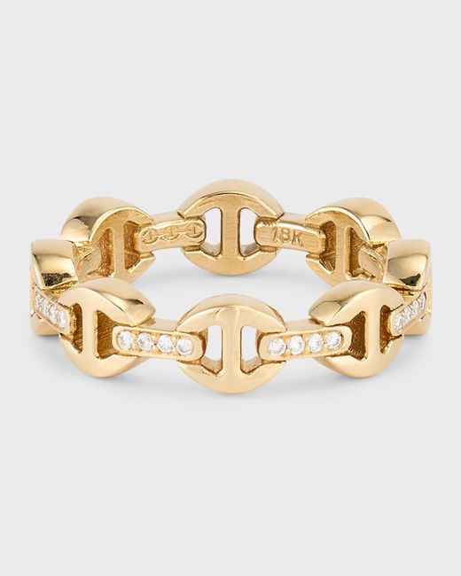 Hoorsenbuhs Metallic 18k Yellow Gold Dame Tri-link Diamond Bridge Ring