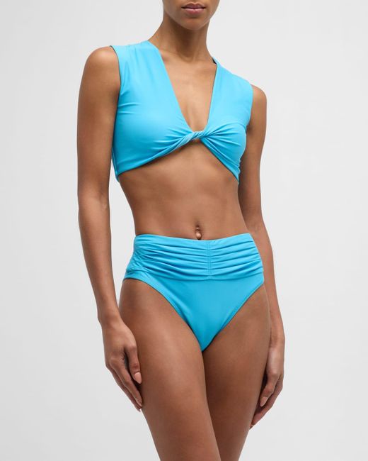 Ramy Brook Blue Oliwia Bikini Top