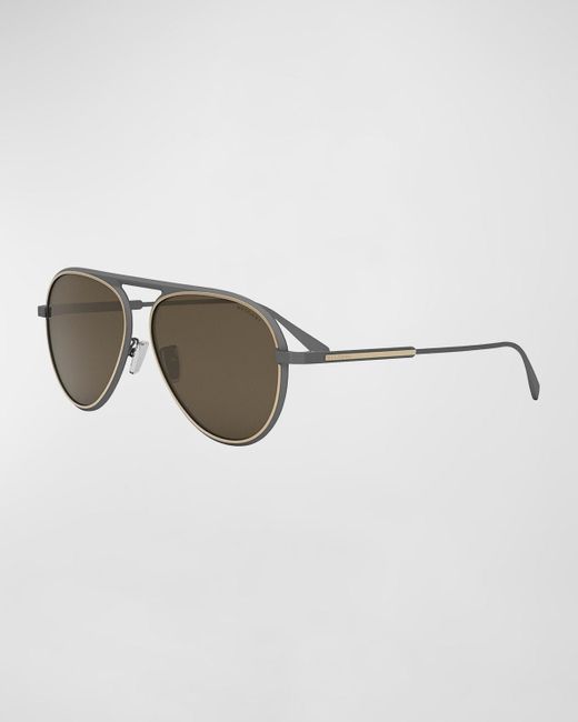 BVLGARI Brown Octo Pilot Sunglasses for men