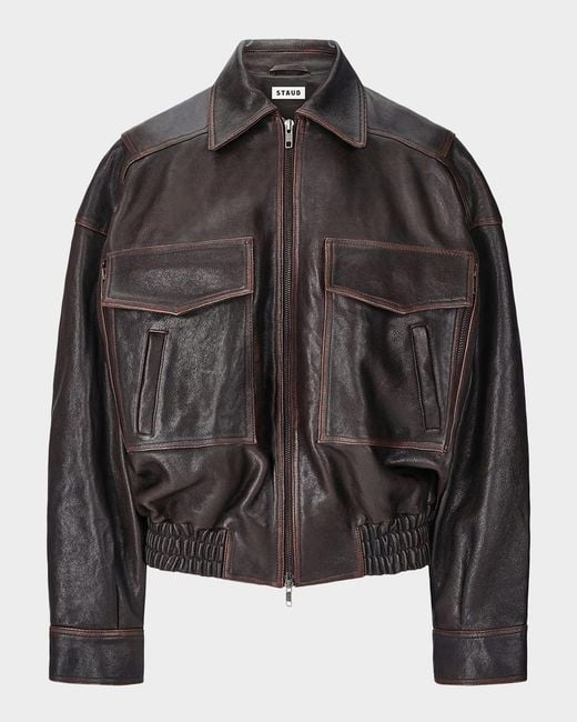 Staud Black Eugene Leather Jacket