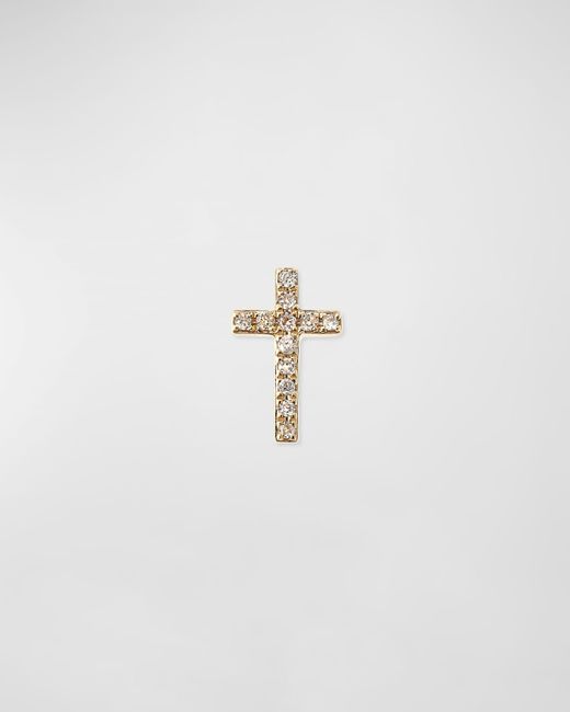 Sydney Evan White 14k Gold Diamond Cross Single Stud Earring