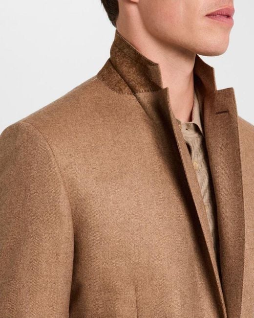 Brioni Natural Apos;S Herringbone Blazer for men
