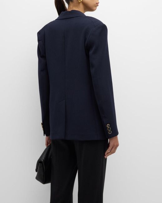 St. John Black Stretch Crepe Single-Breasted Suiting Jacket