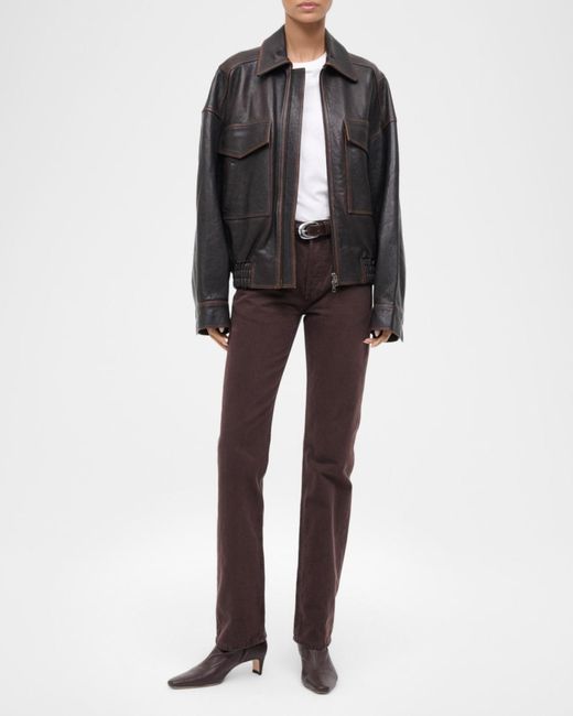 Staud Black Eugene Leather Jacket