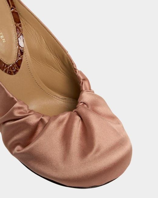 Dries Van Noten Ruched Satin Mules in Pink | Lyst
