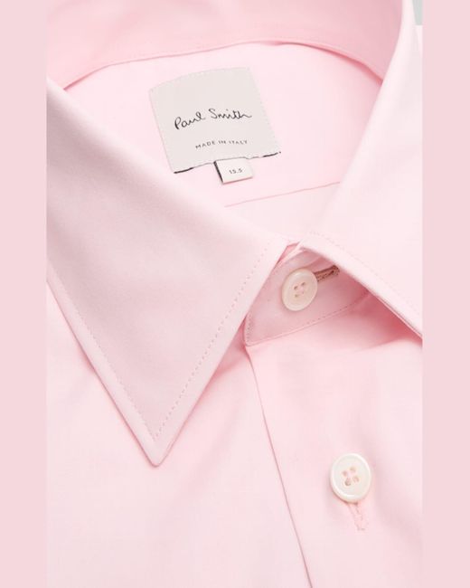 Paul Smith Pink Tailored-Fit Signature Stripe-Cuff Sport Shirt for men