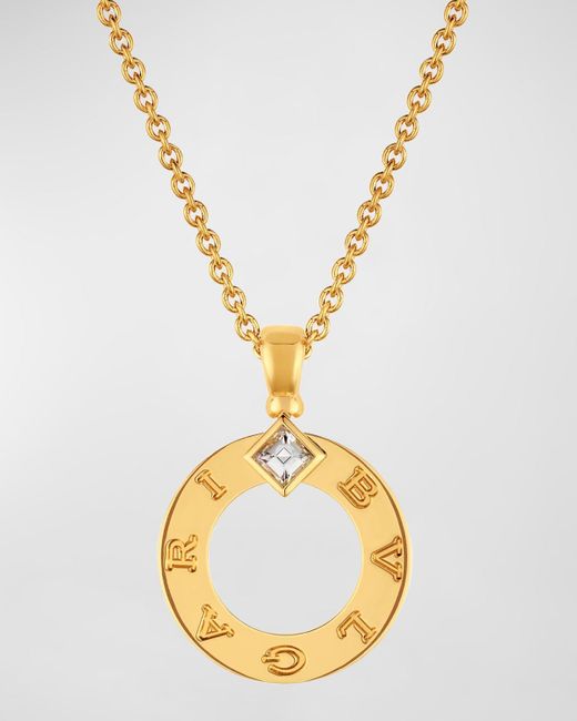 BVLGARI Metallic 18K Diamond Pendant Necklace