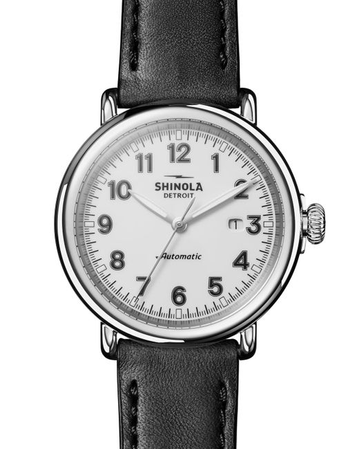 Shinola Gray 45mm Runwell Automatic Watch, Black for men