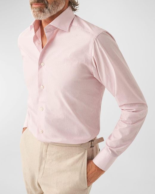 Eton of Sweden Pink Contemporary Fit Stripe Dress Shirt for men