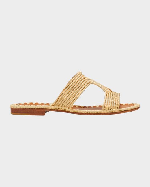 Carrie Forbes White Moha Woven Flat Sandals