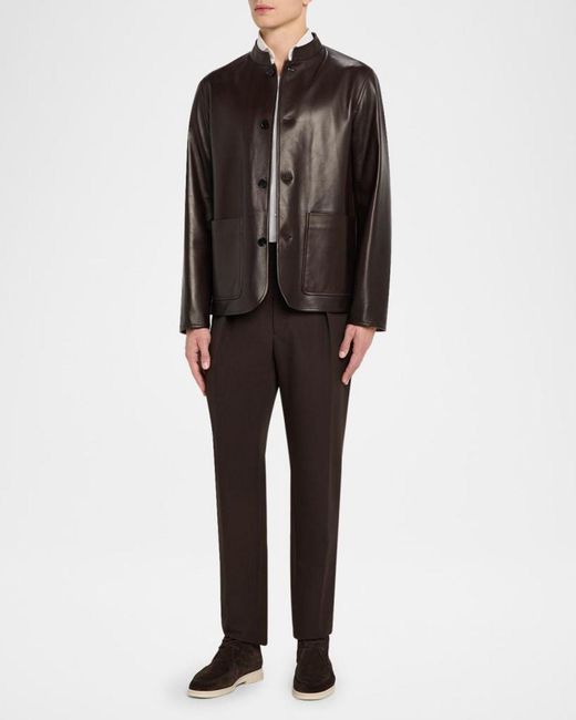 Dunhill Black Apos;S Leather Driving Jacket for men