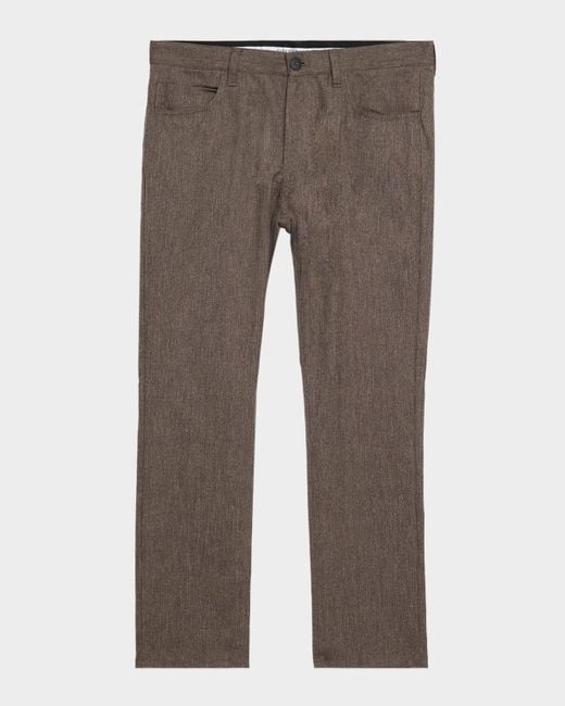 Emporio Armani Gray Wool And Cotton Melange Five-Pocket Pants for men