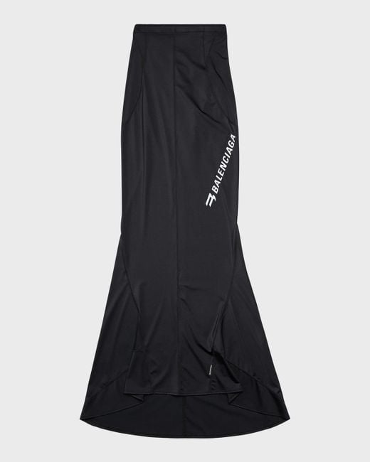 Balenciaga Black Sporty B Activewear Mermaid Skirt