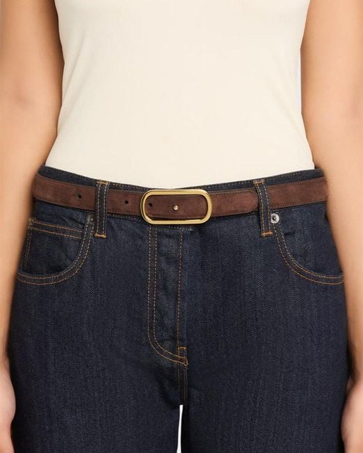 Veronica Beard Brown Loop Suede Belt
