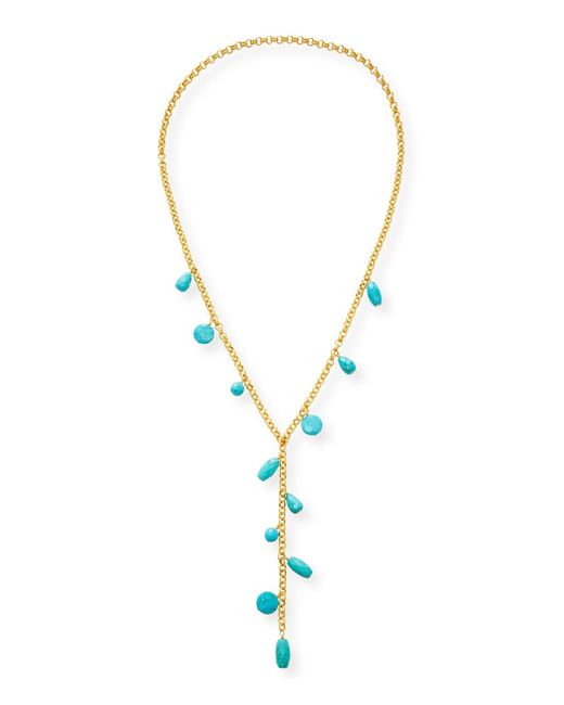 Nest Metallic Long Chain Y Necklace With Charms