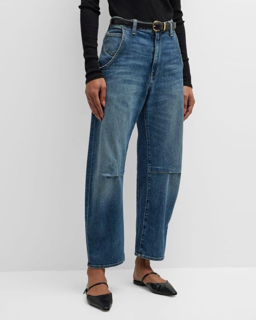 Nili Lotan Emerson Wide-leg Faded Denim Jeans in Blue | Lyst